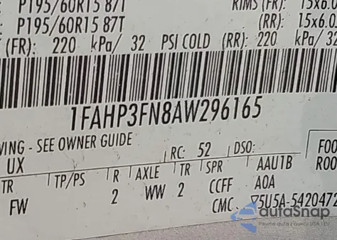 2010 Ford Focus Se from USA, damaged, VIN 1FAHP3FN8AW296165